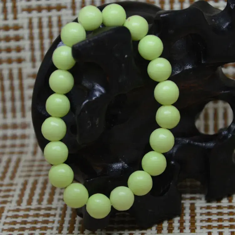 Fluorite Pearl Bracelet Green Ball Design - Image 3