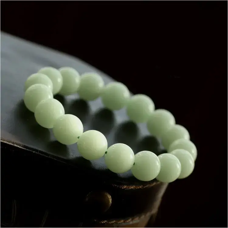 Fluorite Pearl Bracelet Green Ball Design - Image 5