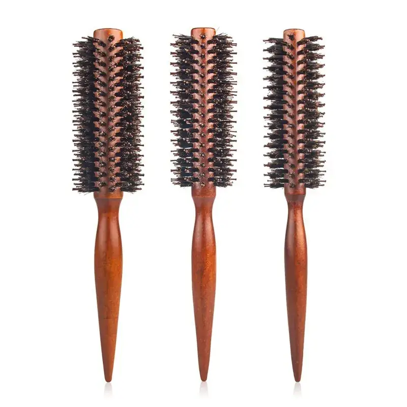 Solid Wood Hair Comb with Pointed Tail and Bristles - Image 5
