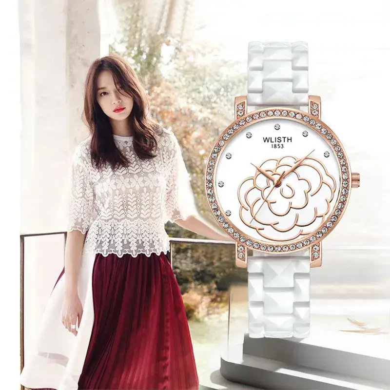 Women's Korean Style Diamond Water Resistant Quartz Watch - Image 6