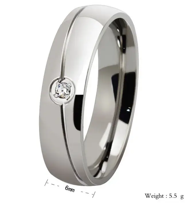 Titanium Men Women's Diamond Rings Hot Selling 18K Gold Plated - Image 3