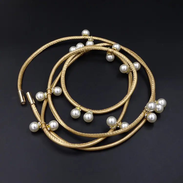 Pearl Belt with Fur Decoration for Women - Image 4
