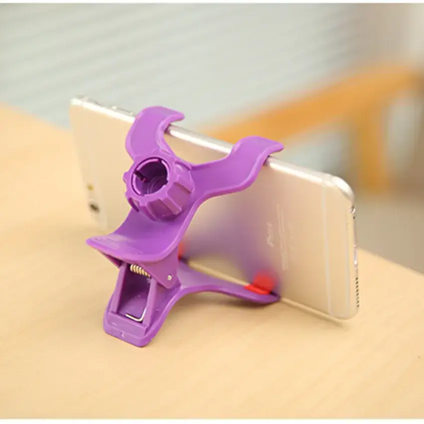 Cross-Country Lazy Phone Bracket Plastic Double Clip Metal Bolt Rotating Creative Bedside Desktop Universal - Image 12