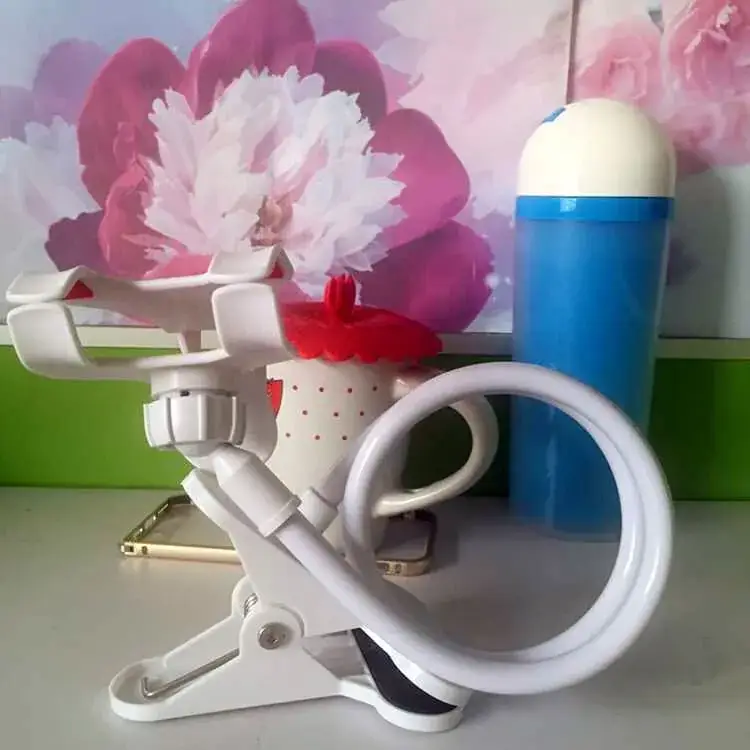 Cross-Country Lazy Phone Bracket Plastic Double Clip Metal Bolt Rotating Creative Bedside Desktop Universal - Image 2