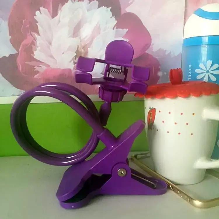 Cross-Country Lazy Phone Bracket Plastic Double Clip Metal Bolt Rotating Creative Bedside Desktop Universal - Image 8