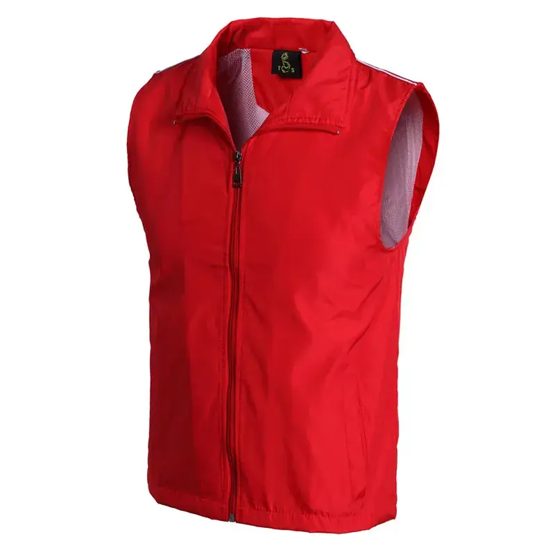 Orange Sleeveless Vest with Full Zip