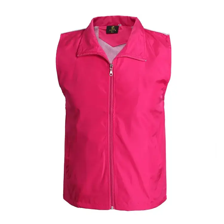 Orange Sleeveless Vest with Full Zip