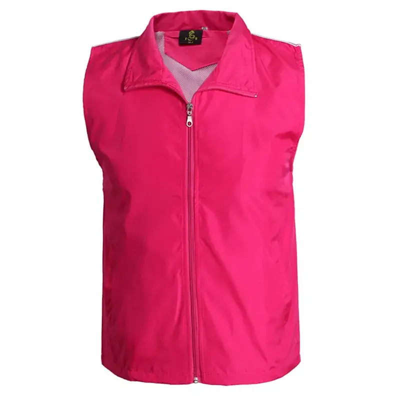 Orange Sleeveless Vest with Full Zip