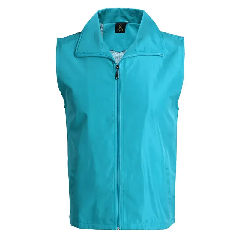Orange Sleeveless Vest with Full Zip