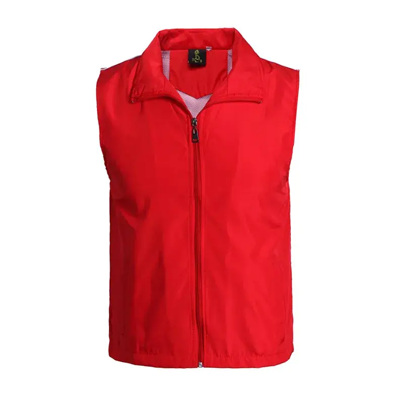 Orange Sleeveless Vest with Full Zip