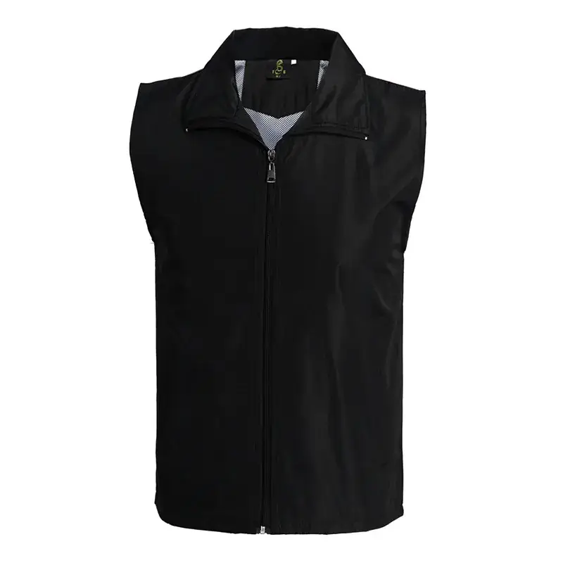 Orange Sleeveless Vest with Full Zip