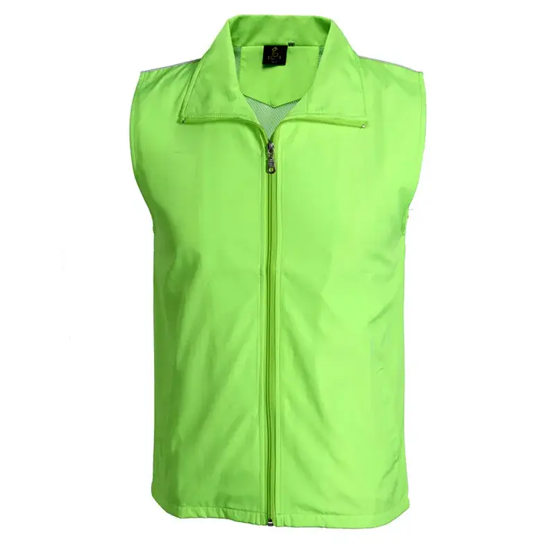 Orange Sleeveless Vest with Full Zip