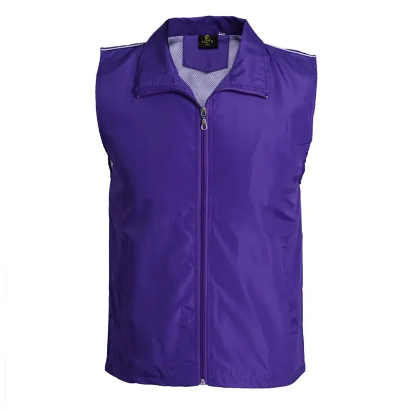 Orange Sleeveless Vest with Full Zip