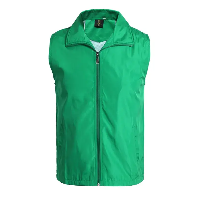 Orange Sleeveless Vest with Full Zip