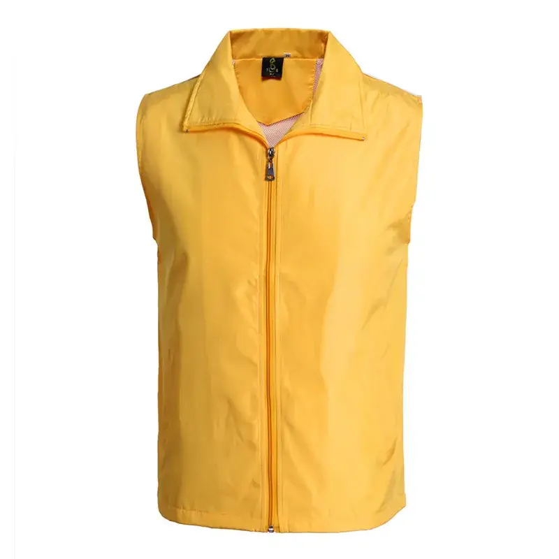 Orange Sleeveless Vest with Full Zip