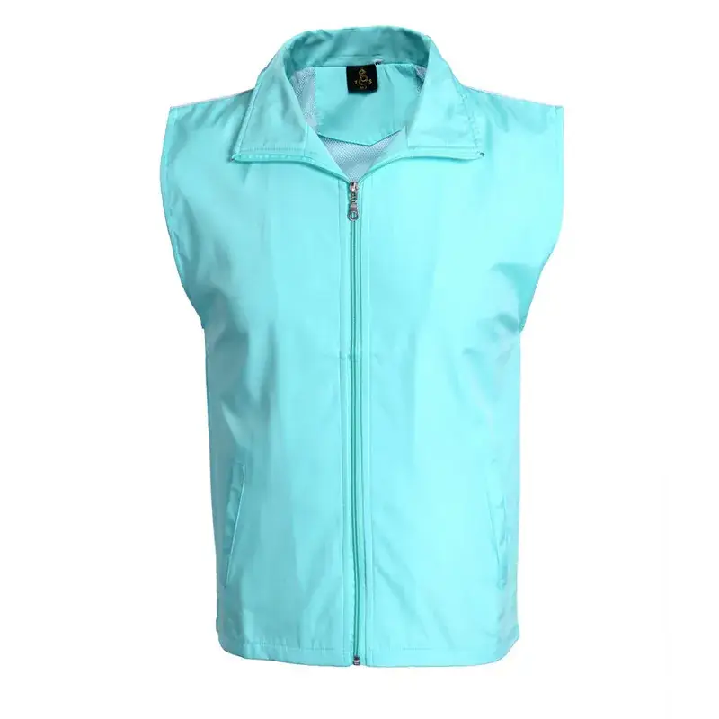 Orange Sleeveless Vest with Full Zip