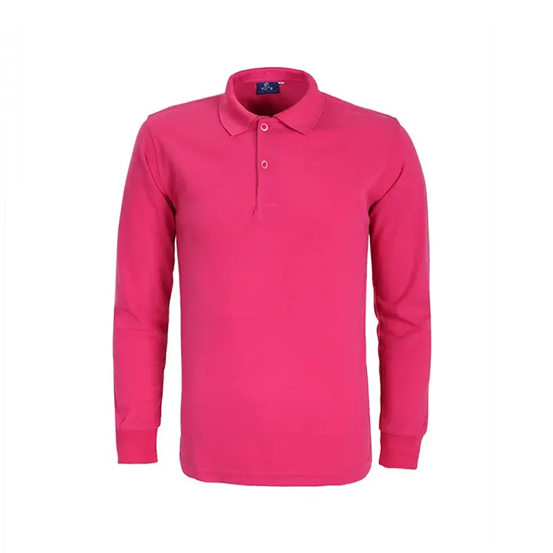 Blue Long Sleeve Collared T-Shirt for Men - Image 11
