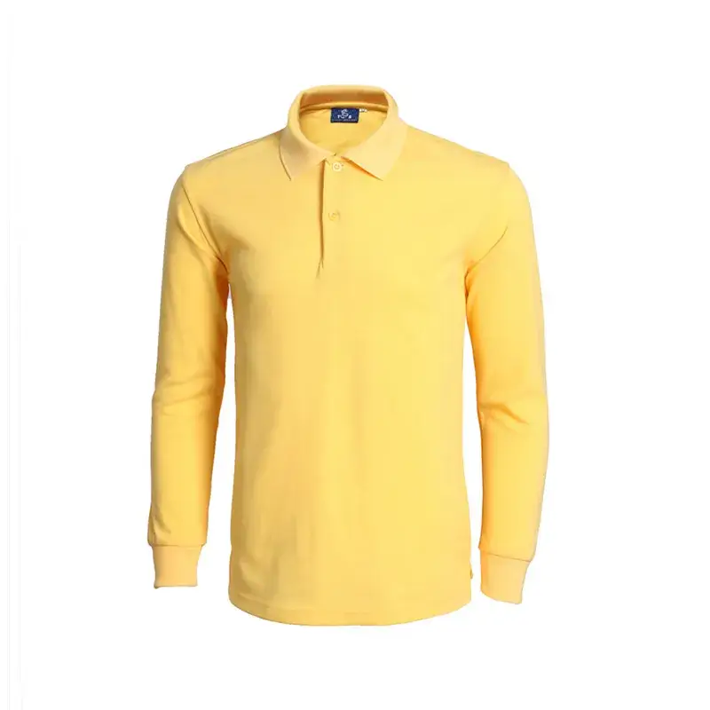 Blue Long Sleeve Collared T-Shirt for Men - Image 4