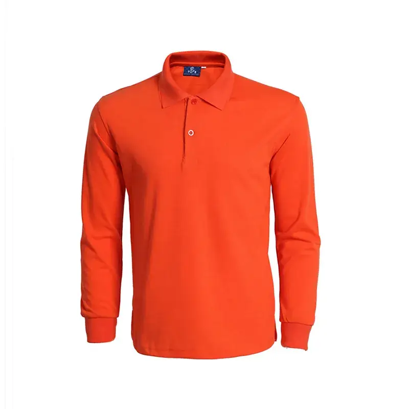 Blue Long Sleeve Collared T-Shirt for Men - Image 9