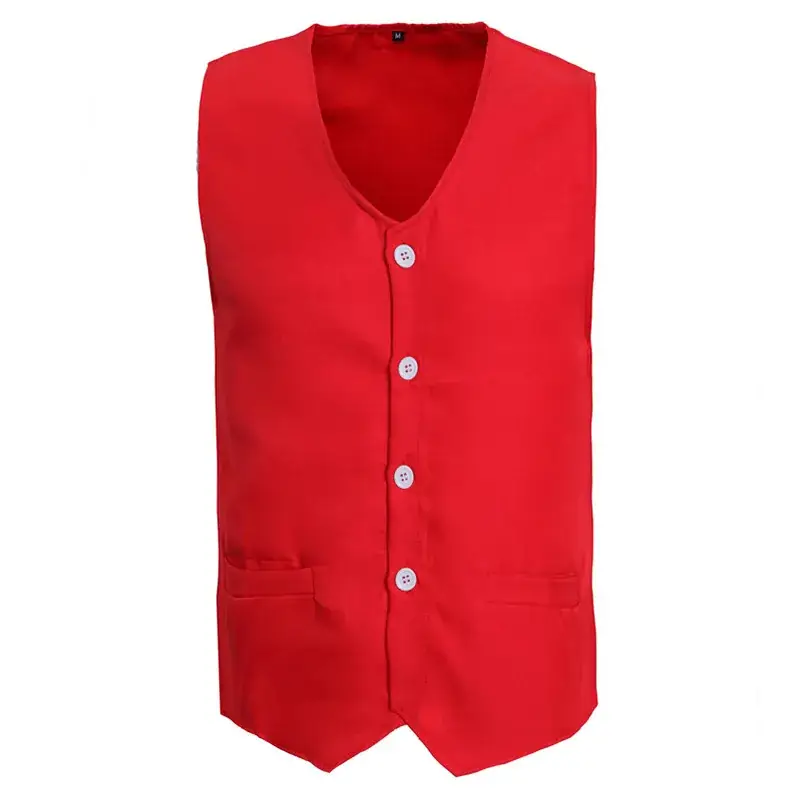 Men's White Single Breasted Vest for Men - Image 2