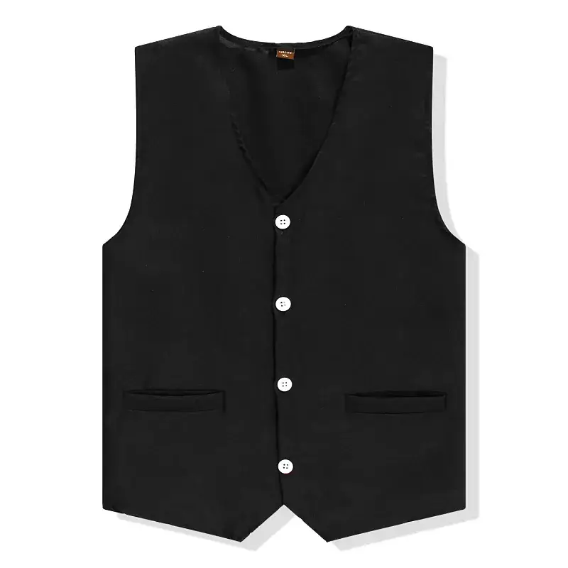 Men's White Single Breasted Vest for Men - Image 3