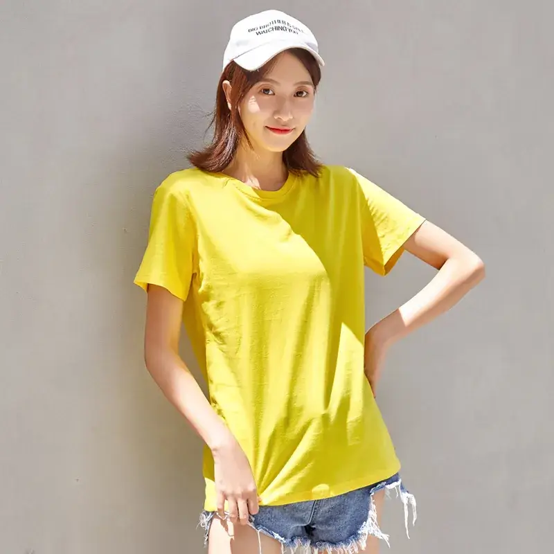 Women Cotton T-Shirt Navy Blue Half Sleeve Summer Wear