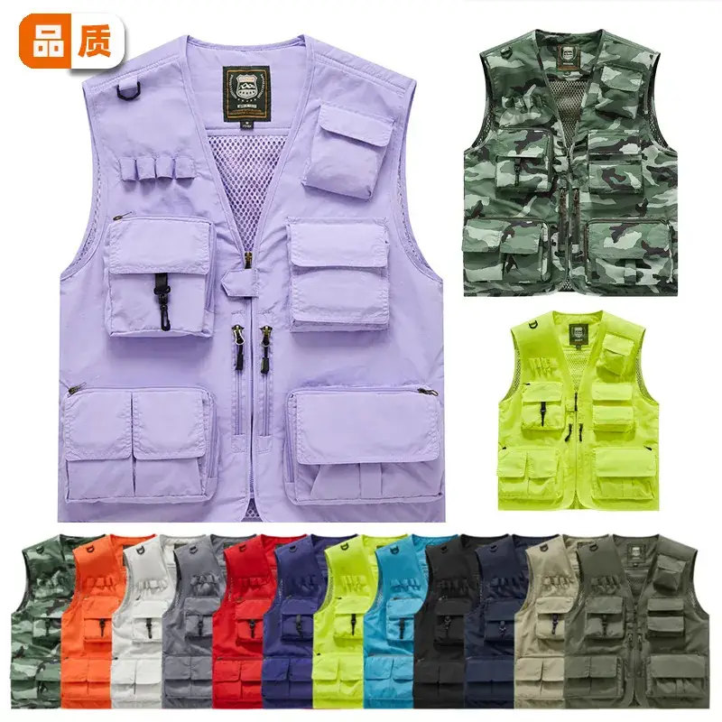 Pink Multi-Pocket Vest for Volunteers & Catering Staff - Image 38