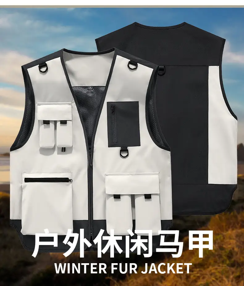 Pink Multi-Pocket Vest for Volunteers & Catering Staff — feature 16
