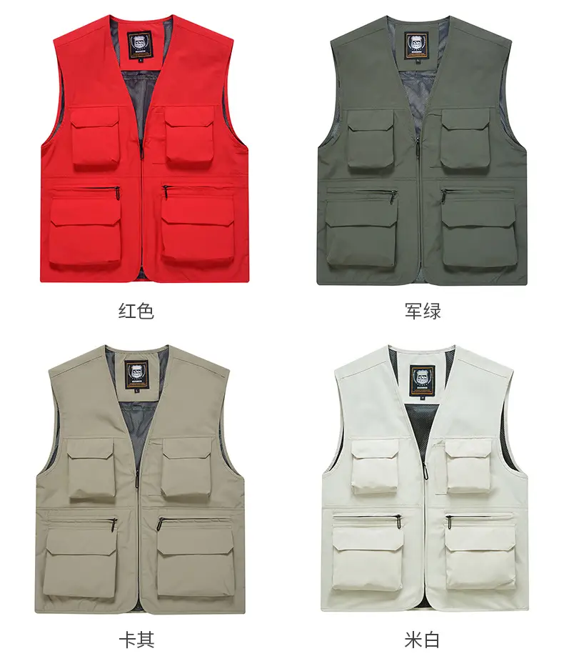 Pink Multi-Pocket Vest for Volunteers & Catering Staff — feature 26