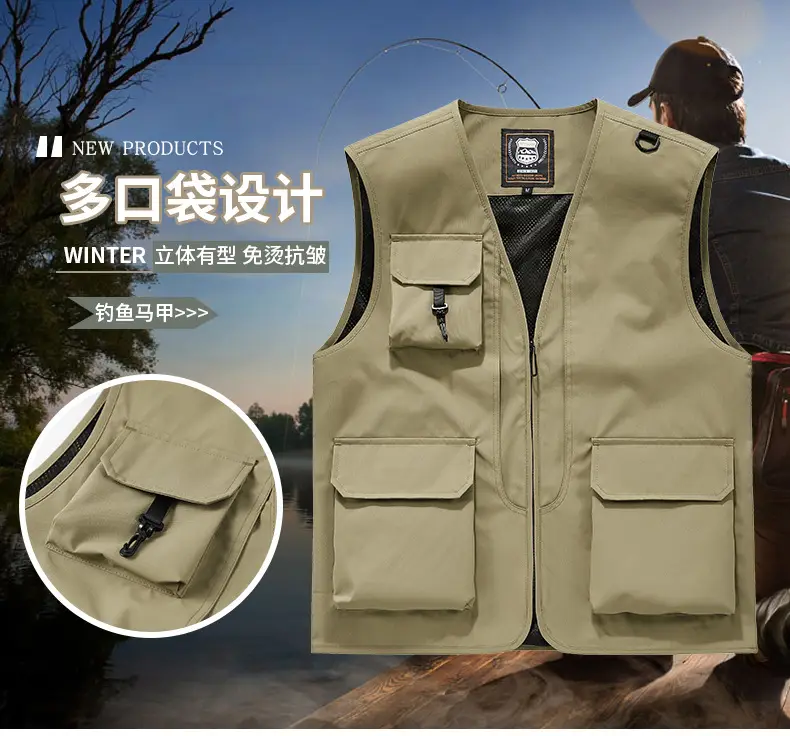 Pink Multi-Pocket Vest for Volunteers & Catering Staff — feature 32