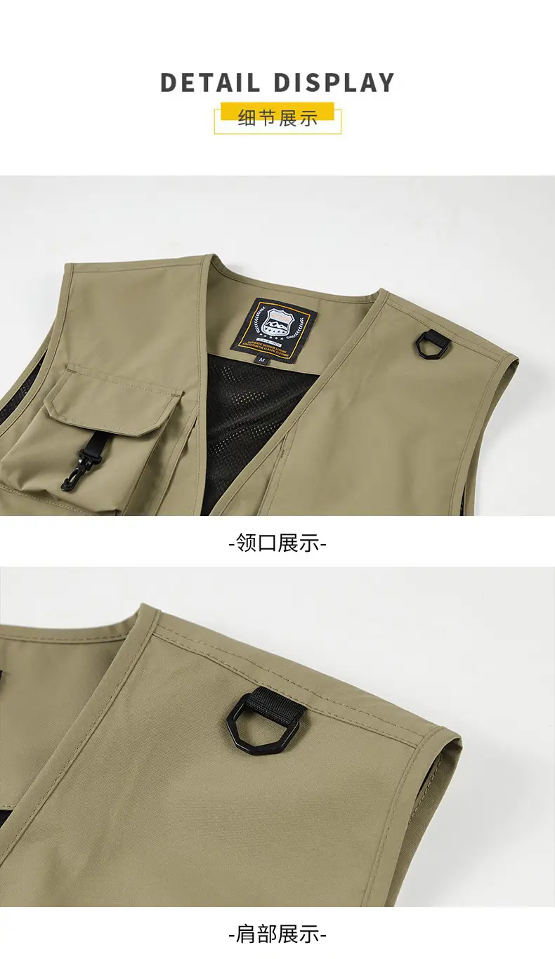 Pink Multi-Pocket Vest for Volunteers & Catering Staff — feature 36