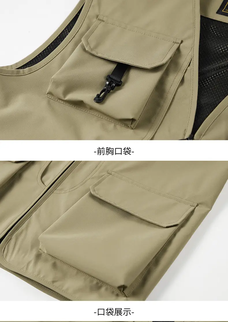 Pink Multi-Pocket Vest for Volunteers & Catering Staff — feature 37
