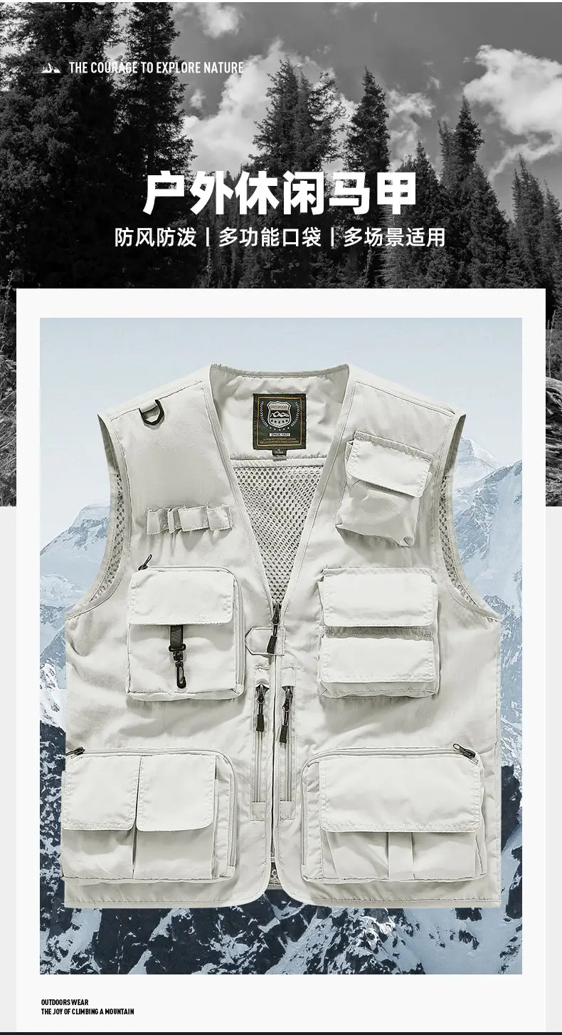 Pink Multi-Pocket Vest for Volunteers & Catering Staff — feature 41