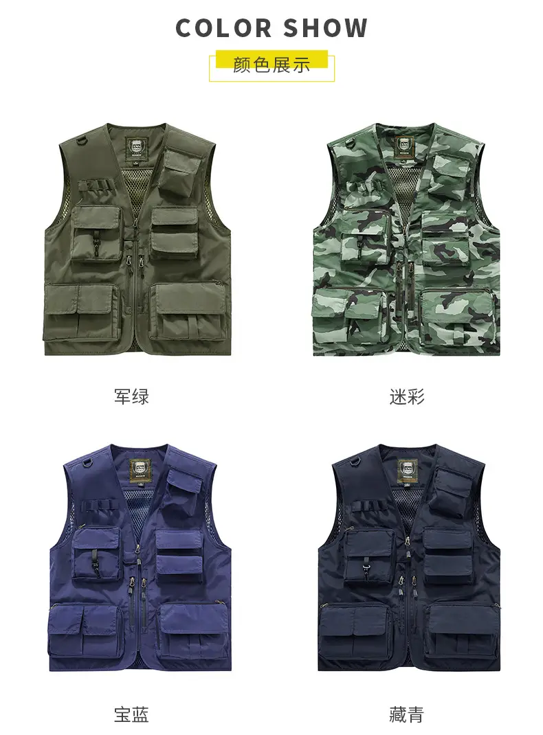 Pink Multi-Pocket Vest for Volunteers & Catering Staff — feature 43