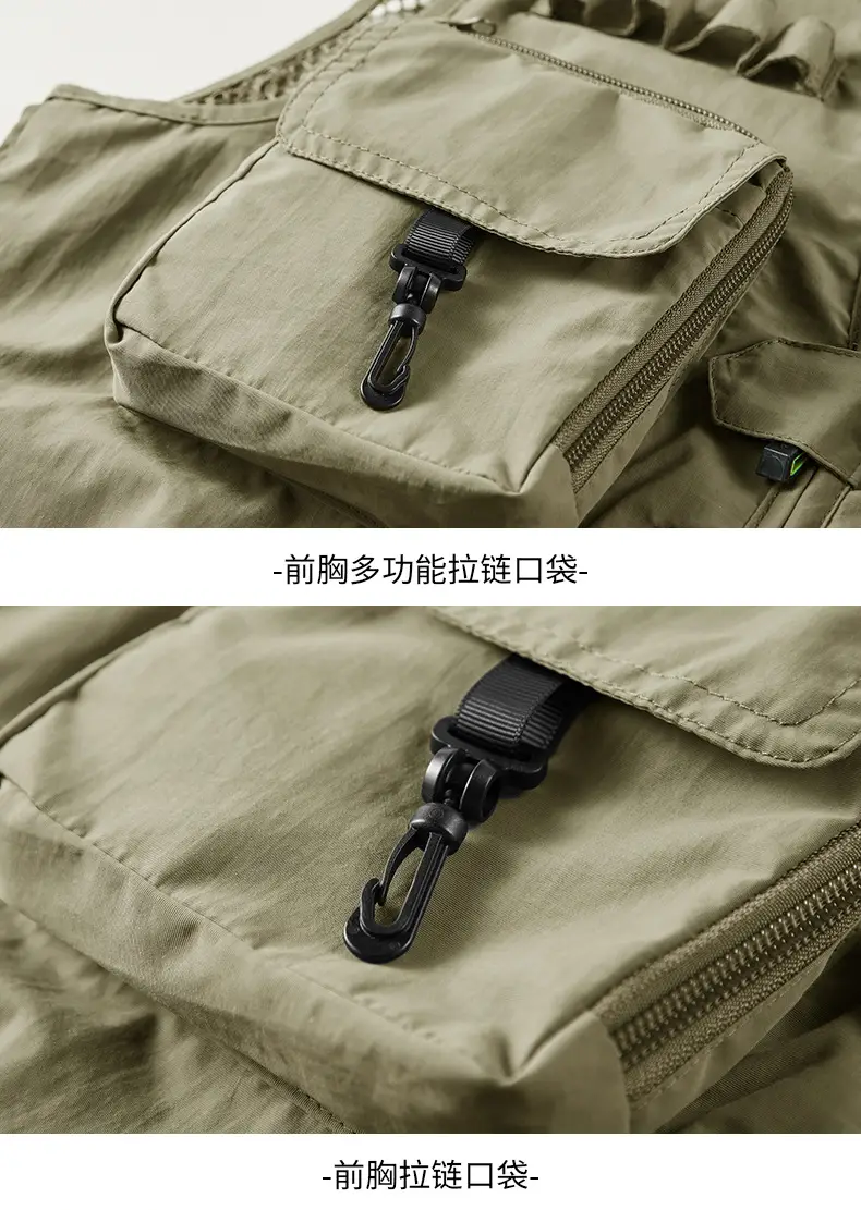 Pink Multi-Pocket Vest for Volunteers & Catering Staff — feature 48