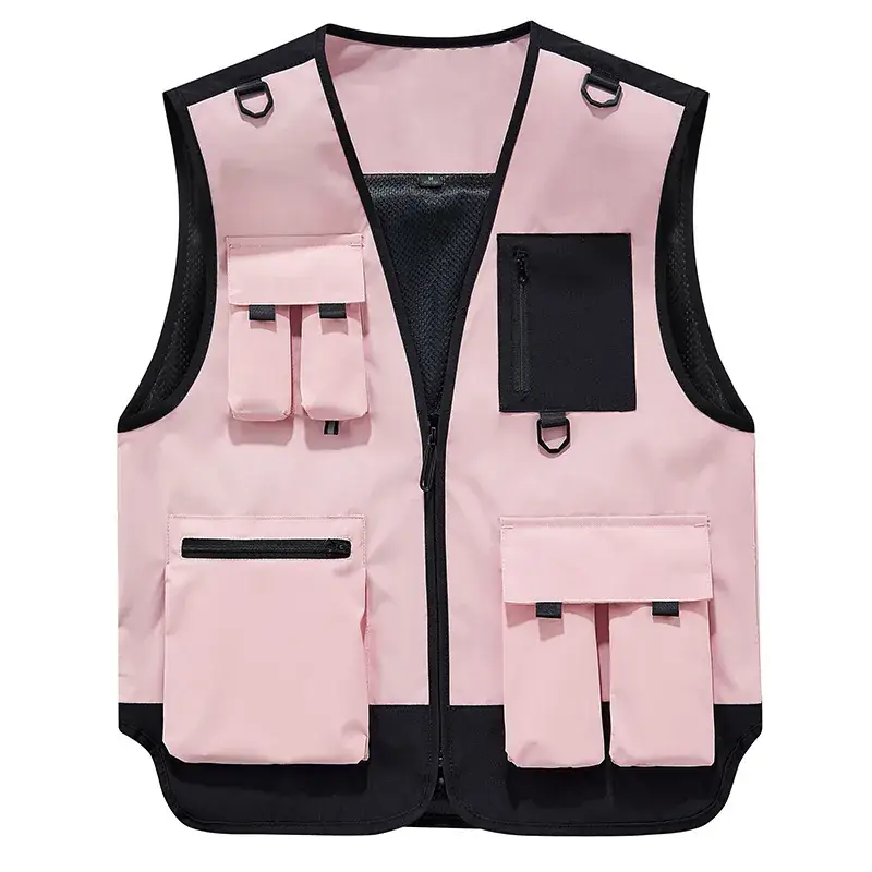 Pink Multi-Pocket Vest for Volunteers & Catering Staff - Image 12