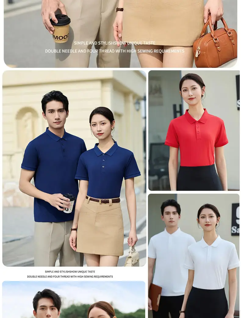 Men Women Polo Shirt White 100% Polyester — feature 18