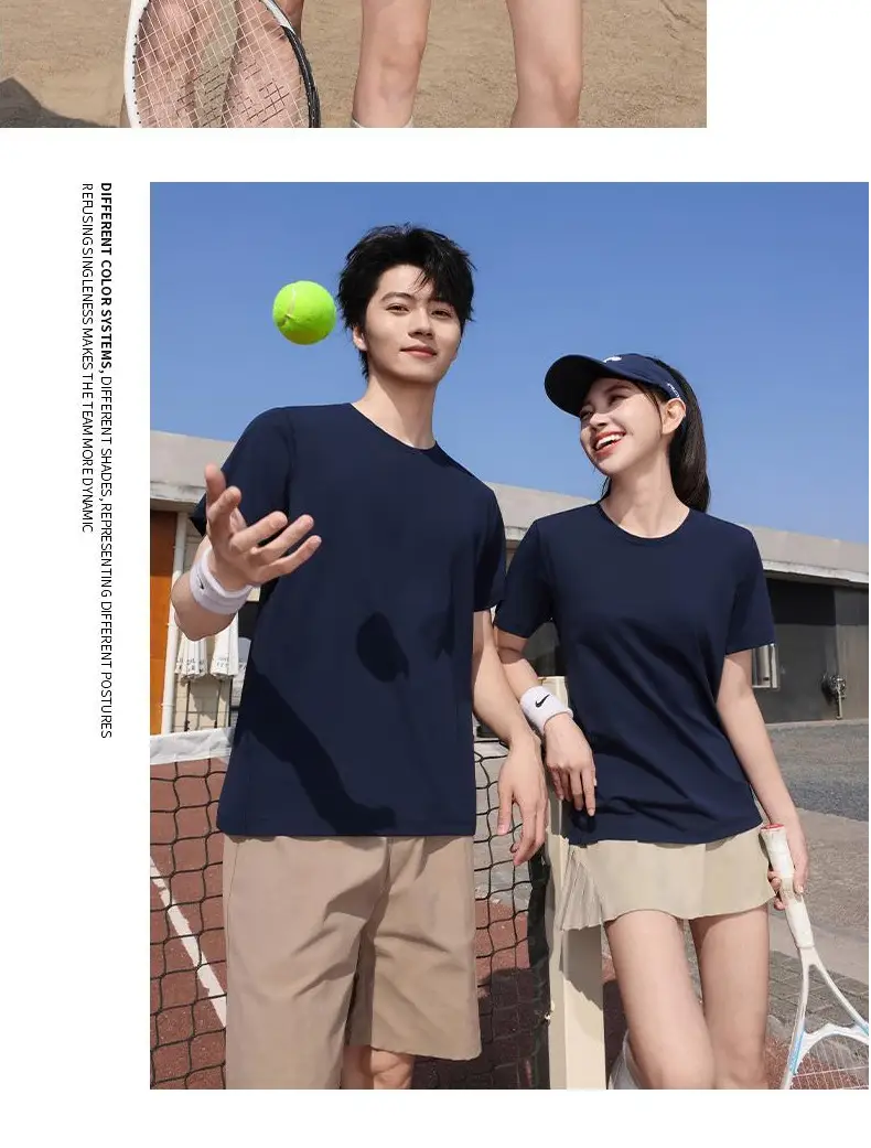 Men Blue Cotton Crewneck T-Shirt Short Sleeve Menswear — feature 16
