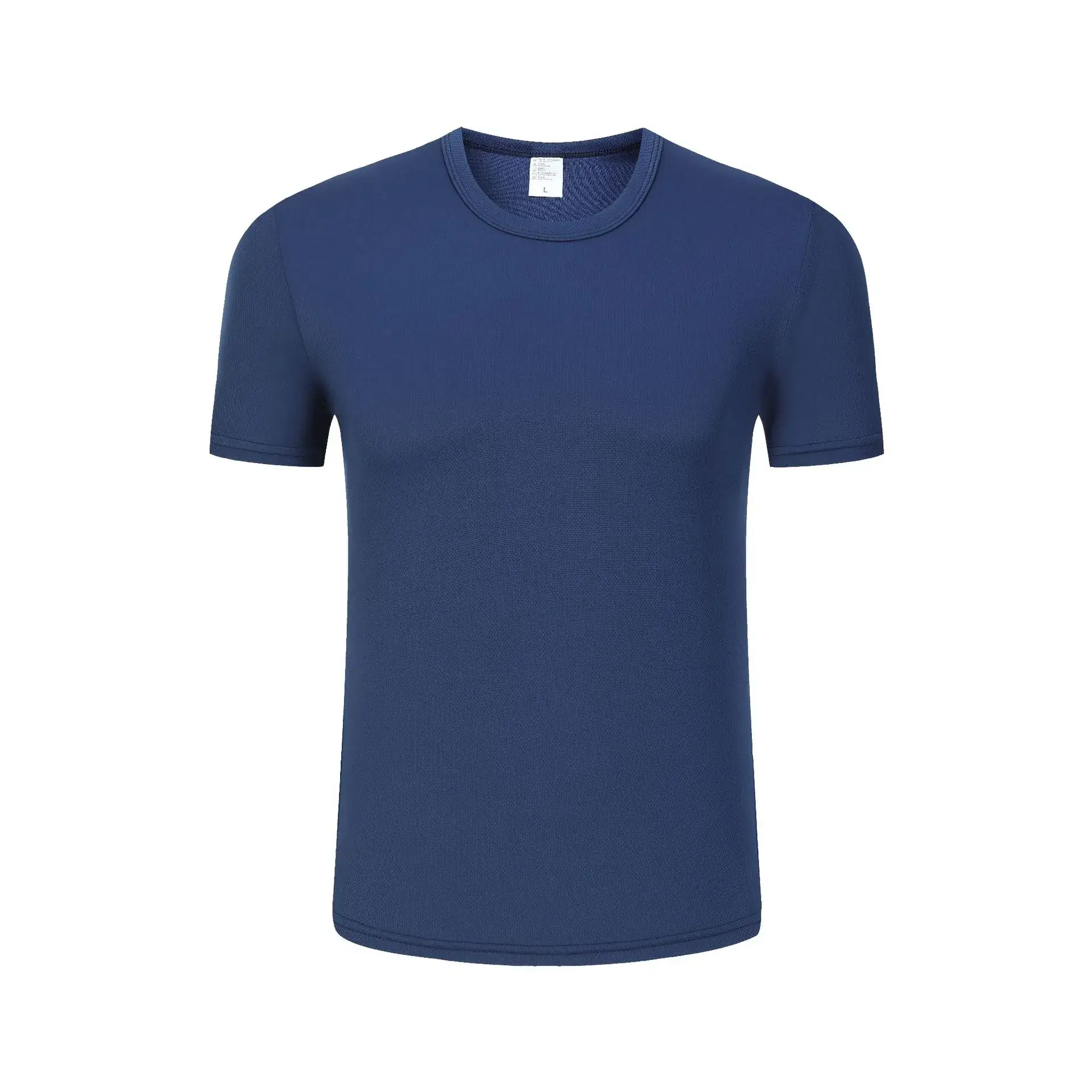 Men Blue Cotton Crewneck T-Shirt Short Sleeve Menswear - Image 11