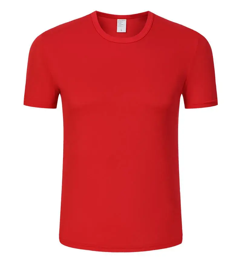Men Blue Cotton Crewneck T-Shirt Short Sleeve Menswear - Image 2