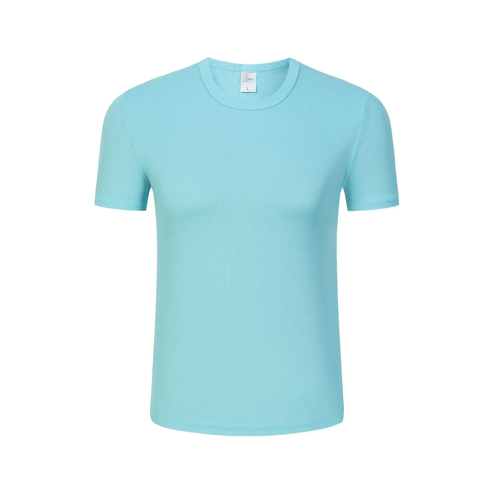 Men Blue Cotton Crewneck T-Shirt Short Sleeve Menswear - Image 9