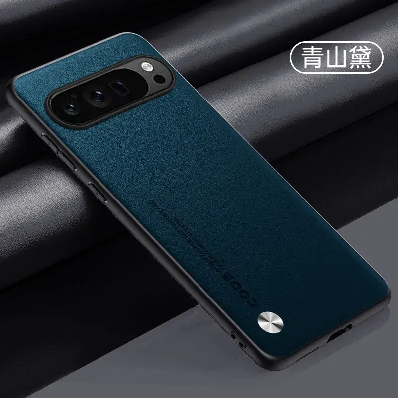 Pixel10 Pro Pure Leather Blue Mobile Case XL