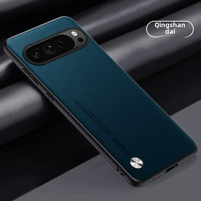 Pixel10 Pro Pure Leather Blue Mobile Case XL