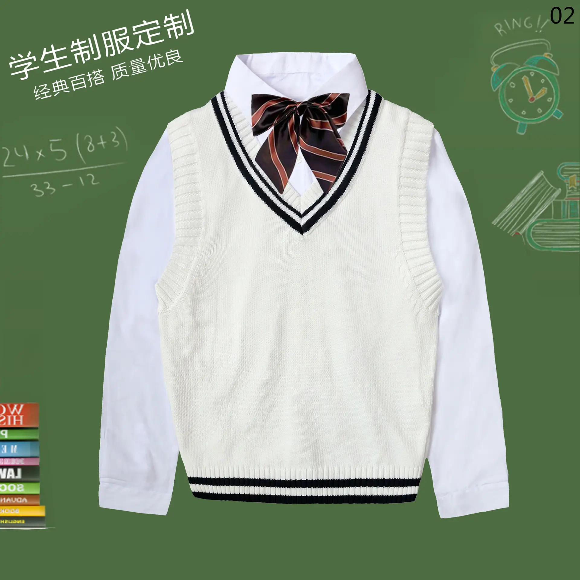 Men Navy Knitted Sleeveless V Neck Vest - Image 6
