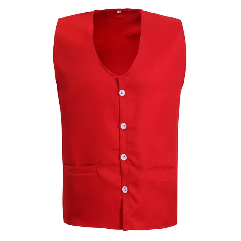 Men Sleeveless Button Vest Navy Blue - Image 2