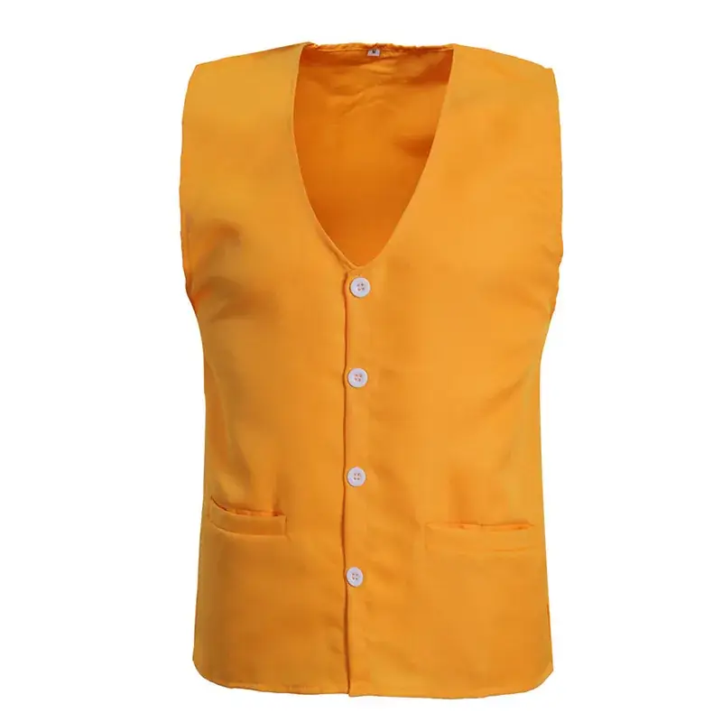 Men Sleeveless Button Vest Navy Blue - Image 5