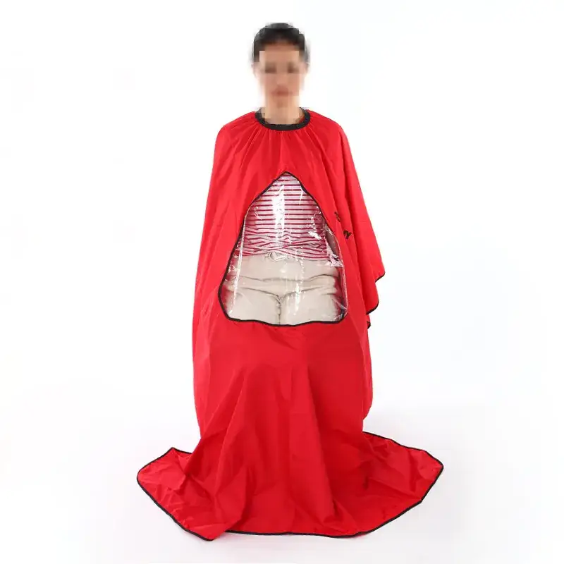 Transparent Hairdressing Cloth Red Non-Stick Mobile Phone Safe - Image 3
