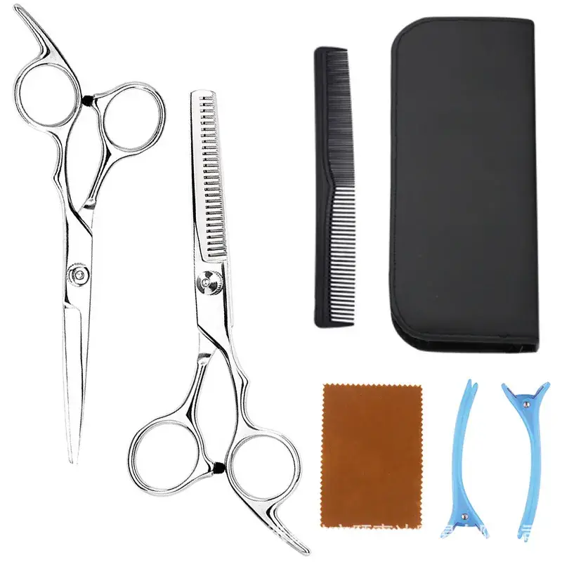 Haircut Tools Set with Blue Scissors and Pink Brush - Image 8