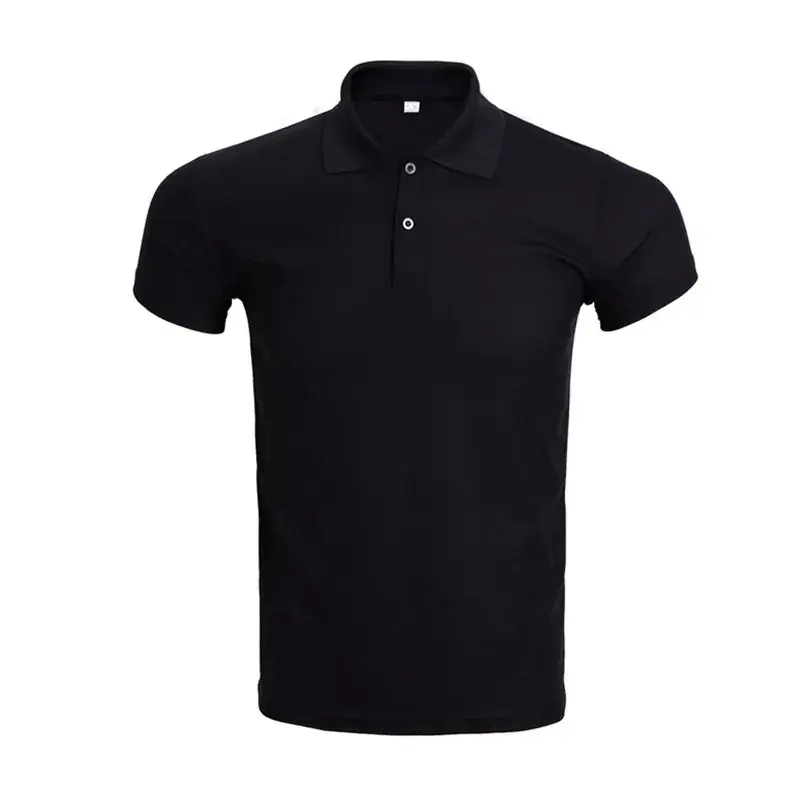 Men's Black Polo T-Shirt Short Sleeve Work Wear - Image 6