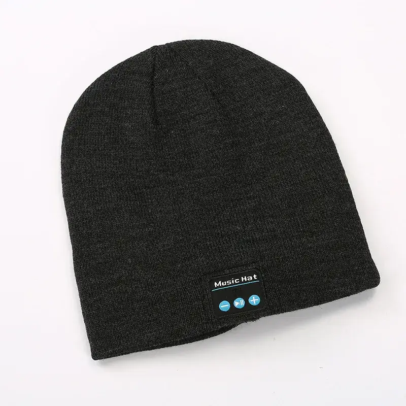 Grey Knitted Bluetooth Music Hat for Men Women - Image 7